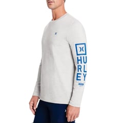 HURLEY - Licra o Polo De Surf RashGuard Hombre Manga Larga - Gris