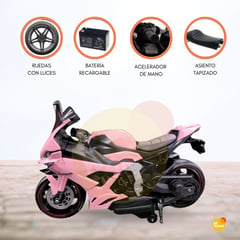 CUZKA - Moto a Batería 24 VLT para Niños «HALCÓN» Pink