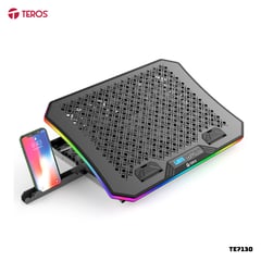 TEROS - COOLER PARA LAPTOP CON 3 VENTILADORES RGB - TE7130