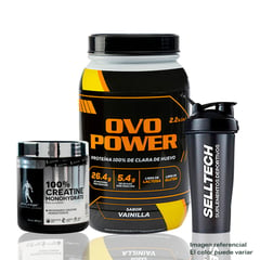 OVOPOWER - Proteína 1Kg Vainilla+Creatina Kevin Levrone 300Gr + Shaker