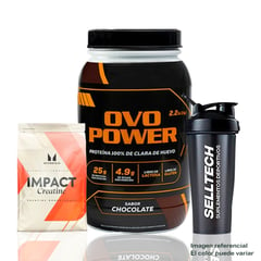 OVOPOWER - Proteína 1Kg Chocolate + Creatina Myprotein 250Gr + Shaker