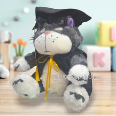 GENERICO - PELUCHE GATITO ENOJADO GRADUACION 45CM