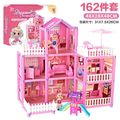 GENERICO - CASA DE MUÑECA CASTILLO AMOBLADO DE 162 PCS