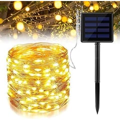 GENERICO - Luces de hada guirnalda LED Solar Calido navidad de 100 LED 10 M