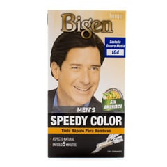 BIGEN - Tinte de cabello en crema Mens Speedy Color 104 Castaño Oscuro Medio