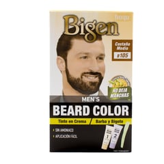 BIGEN - Tinte para barba y bigote en crema Mens Beard Color 105 Castaño medio