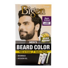 BIGEN - Tinte para barba y Bigote en crema Mens Beard Color 101 Negro Intenso