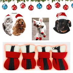 GENERICO - ZAPATOS IMPERMEABLES PARA PERROS Y MASCOTAS NAVIDEÑO - M