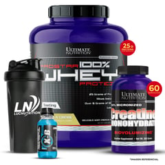 ULTIMATE NUTRITION - PROSTAR 100% WHEY 5 LB VAINILLA + CREATINA ULTIMATE 300G + SHAKER + XB