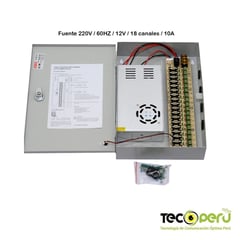 YUZ - Fuente de Poder Centralizada 18 CANALES 220vac /12v/20A