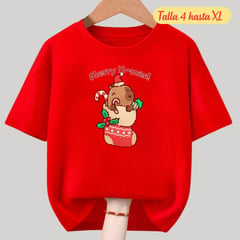 GENERICO - Polos Navidad Algodon Capibara Rojo - Tallas 4 hasta XL