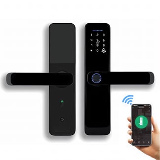 GENERICO - Cerradura Inteligente Smart Chapa Biométrica Wifi Negro A15