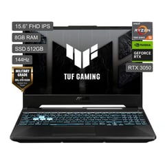 ASUS - Laptop Gamer AMD Ryzen 5 RTX 3050 8Gb Ram 512Gb SSD Tuf Gaming A15 Serie 7000 15.6"