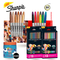 SHARPIE - Pack Especial Colores y Plumones x 48 Piel, Pastel y Metal