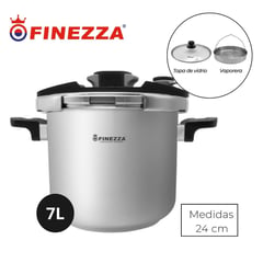 FINEZZA - OLLA A PRESIÓN DE 7L EN ACERO INOXIDABLE