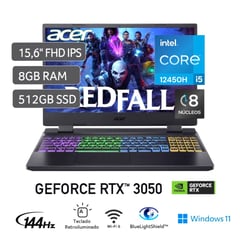 ACER - Laptop Gamer Core i5 12450H 8GB 512SSD RTX3050-4GB 15.6FHD WIN11 Nitro 5 AN515-58-57VS