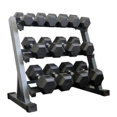 PROIRON - Set de mancuernas hexagonales de 185KG + Rack de Acero