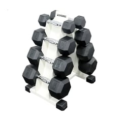 PROIRON - Set de mancuernas hexagonales de 65KG + Rack de Acero