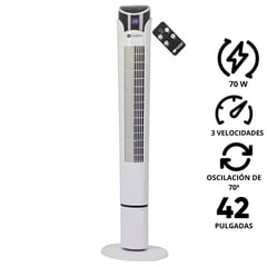 FUJITEC - Ventilador de Torre CF-4200C.R 42″ 70 W 3 velocidades