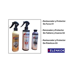 XELENKOK - Pack Restaurador de Faros Plásticos Tablero y Cueros