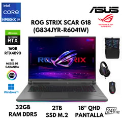 LAPTOP ROG STRIX G18 G834JYR-R6041W CORE I9 14900HX 32GB 2TB SSD 16GB RTX4090 18" WQXGA WIN 11