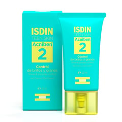 ISDIN - Acniben Control de brillos y granos 40ML - Gel crema facial para piel grasa con tendencia acneica