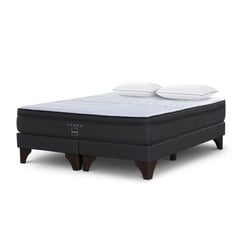 ROSEN - Cama Europea Tempo Queen + 2 Almohadas Memory Max