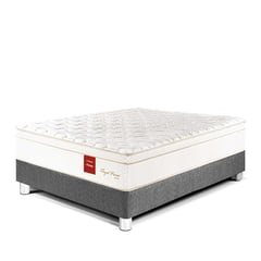 PARAISO - Cama Box Tarima Royal Prince Firme 2 Plz + 2 Almohadas Viscoelásticas + Protector