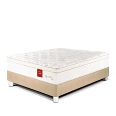 PARAISO - Cama Box Tarima Royal Prince Firme 2 Plz + 2 Almohadas Viscoelásticas + Protector