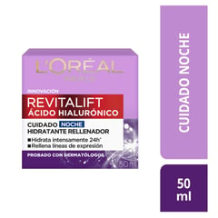 Crema Noche Hidratante L'oréal París Revitalift Acido Hialuronico 50ml