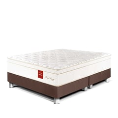 PARAISO - Cama Box Tarima Royal Prince Firme King + 2 Almohadas Viscoelásticas + Protector