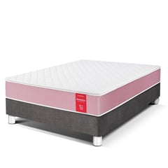 PARAISO - Cama Box Tarima Medallón Ergo 1 Plz + 1 Almohada + Protector