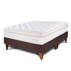 PARAISO - Cama Europea Royal Dynasty King + 2 Almohadas Viscoelásticas + Protector