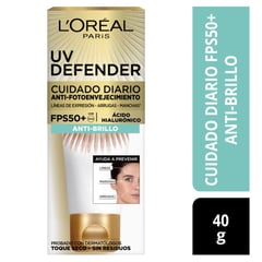 LOREAL PARIS - Crema L'oréal París Uv Defender Anti-brillo Sin Color Fps50 40ml