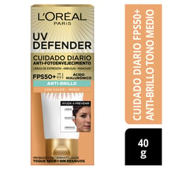 LOREAL PARIS - Crema L'oréal París Uv Defender Anti-brillo Con Color Fps50 40ml