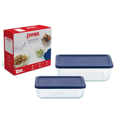 PYREX - Set de Tapers Refractarios Rectos con Tapa Plástica de 6 - 11 Tazas