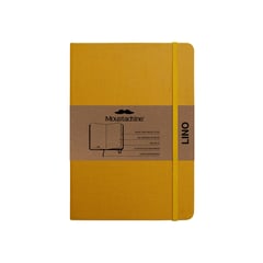 MOUSTACHINE - Libreta Classic Lino Mediana Blanco - Amarillo