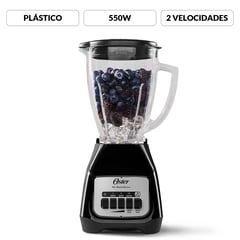 OSTER - Licuadora Oster® Kaliman con vaso de vidrio 2 Velocidades mas Pulso BLSTKAG Negra