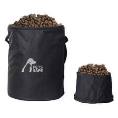 PETS SAFE - Bolsa Plegable Alimento Mascota Para Viaje Auto Negro