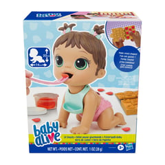 BABY ALIVE - Muñeca Bebé Hora de Comer Castaña