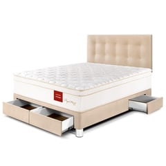 PARAISO - Dormitorio con Cajones Royal Prince Firme 2 Plz + 2 Almohadas Viscoelásticas + Protector