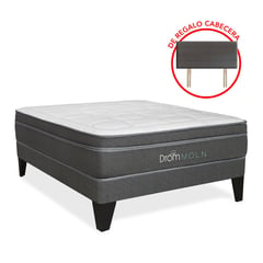 DROM - Cama Europea Moln 1.5 Plz + 1 Almohada Viscoelástica + Protector.