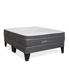 DROM - Cama Europea Moln Queen + 2 Almohadas Viscoelásticas + Protector.