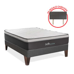 DROM - Cama Europea Lugn 1.5 Plz + 1 Almohada + Protector.