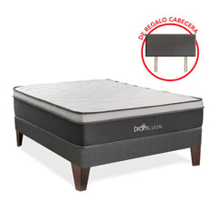 DROM - Cama Europea Lugn 2 Plz + 2 Almohadas + Protector.