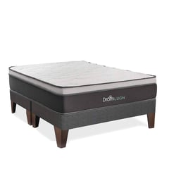 DROM - Cama Europea Lugn Queen + 2 Almohadas + Protector.