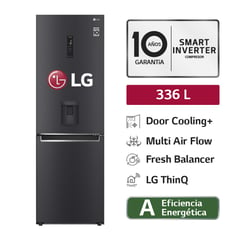 Refrigeradora GB37WGT 336L Door Cooling Bottom Freezer Negro Mate