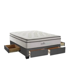 DROM - Cama Con Cajones Fred 2 Plz + 2 Almohadas Viscoelásticas + Protector.