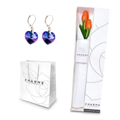 CHARME - Caja 2 Tulipanes Con Aretes Corazon