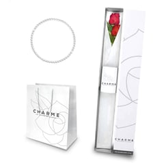 CHARME - Caja 2 Rosas Con Pulsera Bolitas